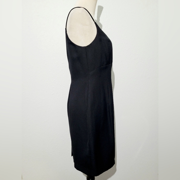 Moda Int’l Little Black Dress Size 10 Made inUSA Spaghetti Strap Classic Vintage - Picture 4 of 16